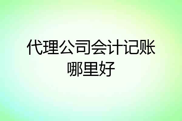 代理公司会计记账哪里好