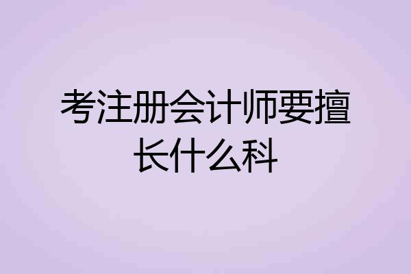 考注册会计师要擅长什么科