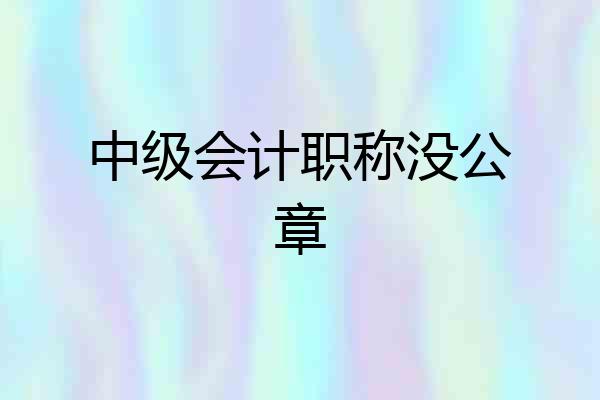 中级会计职称没公章