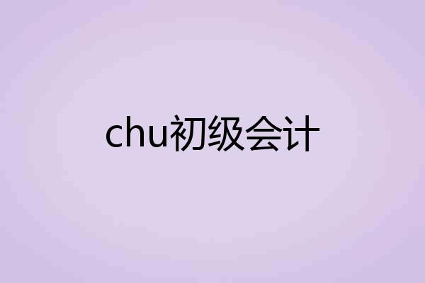 chu初级会计