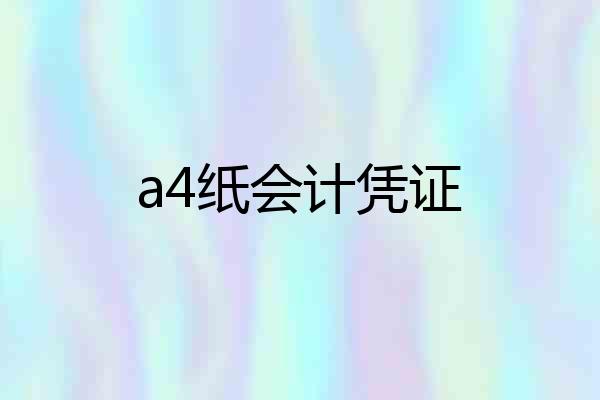 a4纸会计凭证
