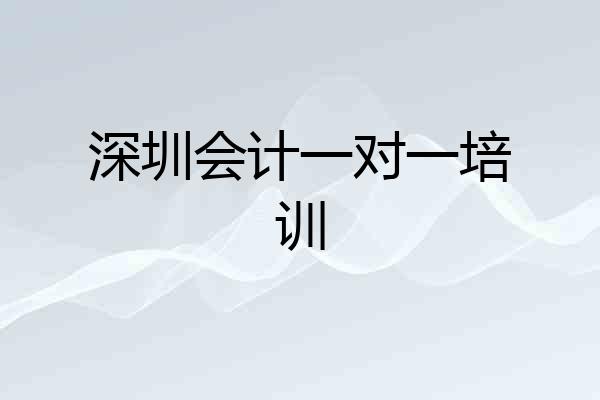 深圳会计一对一培训