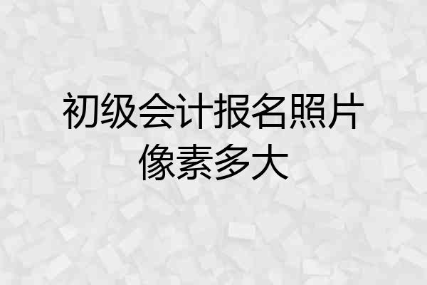 初级会计报名照片像素多大