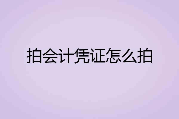 拍会计凭证怎么拍