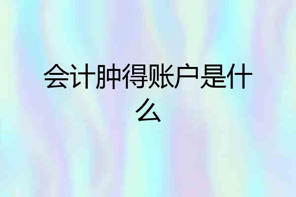 会计肿得账户是什么
