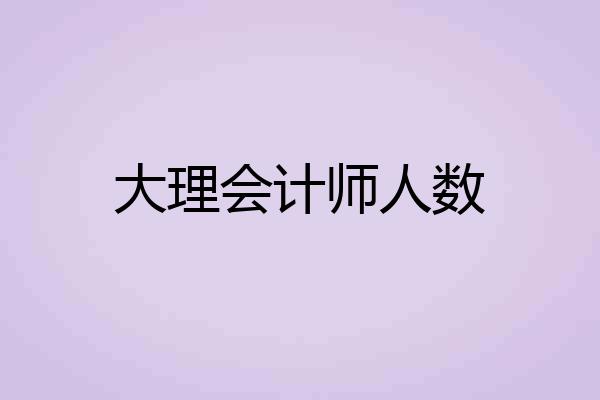 大理会计师人数