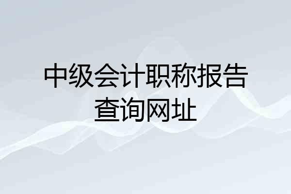 中级会计职称报告查询网址