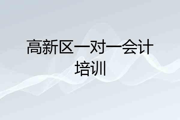 高新区一对一会计培训