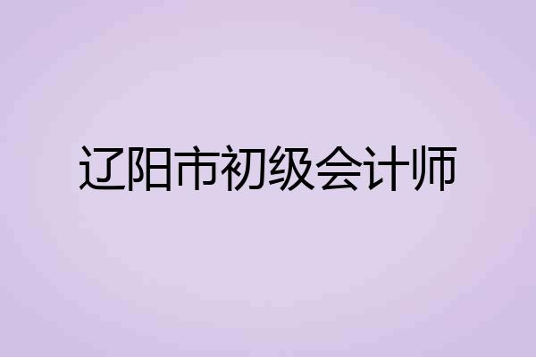 辽阳市初级会计师