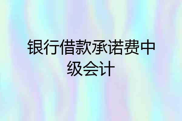 银行借款承诺费中级会计