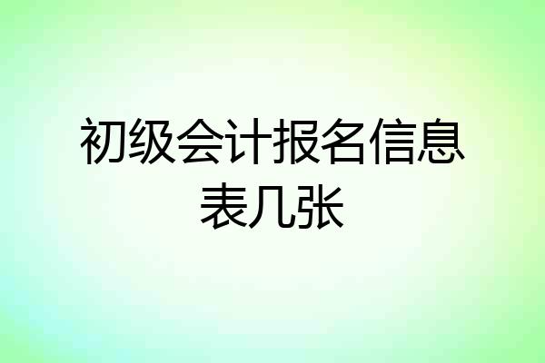 初级会计报名信息表几张