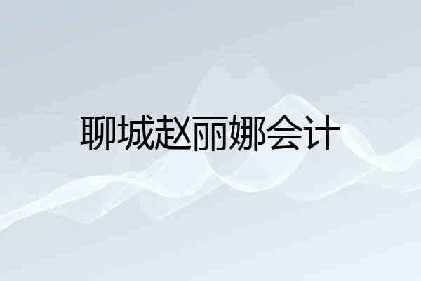 聊城赵丽娜会计