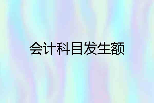 会计科目发生额