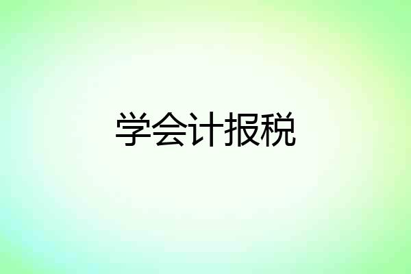 学会计报税