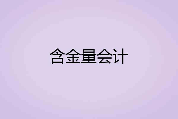 含金量会计