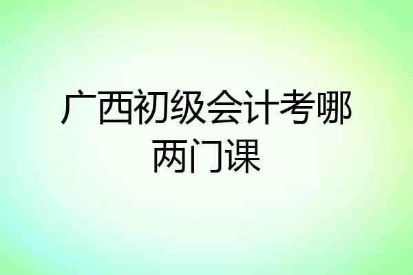 广西初级会计考哪两门课
