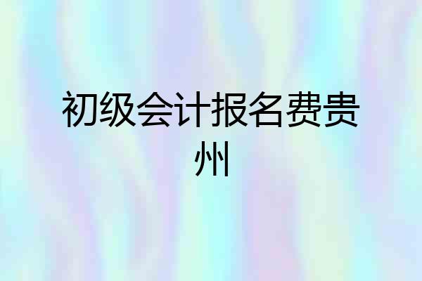 初级会计报名费贵州