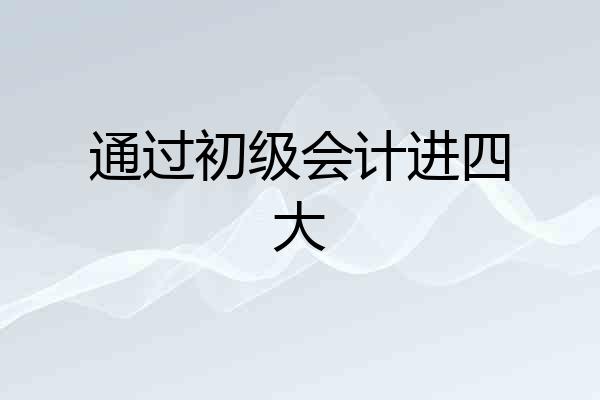 通过初级会计进四大