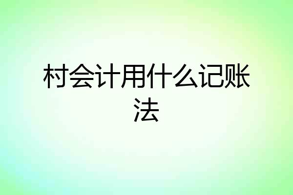 村会计用什么记账法