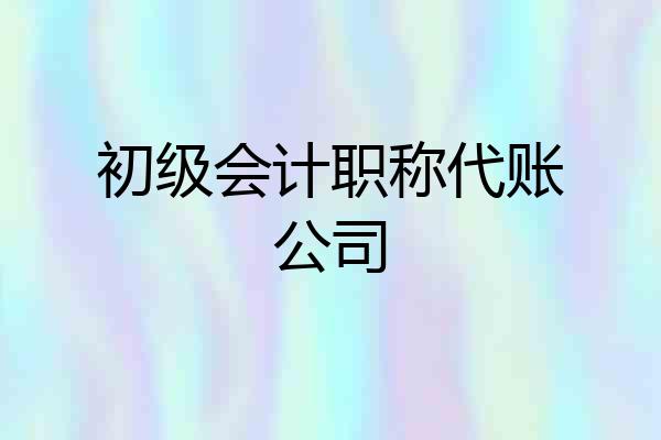 初级会计职称代账公司