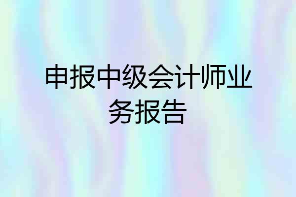 申报中级会计师业务报告