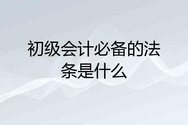 初级会计必备的法条是什么