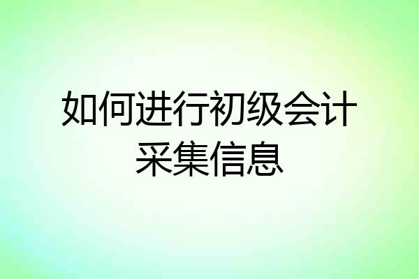 如何进行初级会计采集信息