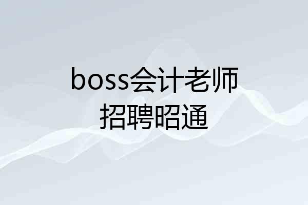 boss会计老师招聘昭通