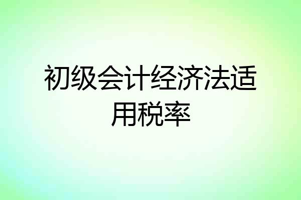 初级会计经济法适用税率