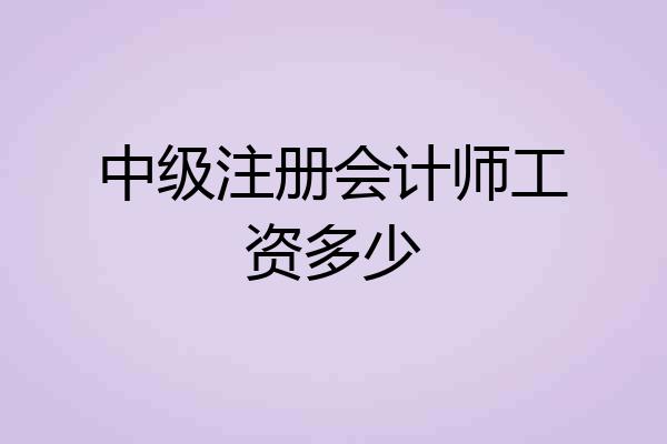 中级注册会计师工资多少