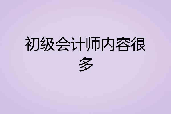初级会计师内容很多