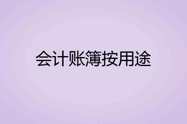 会计账簿按用途