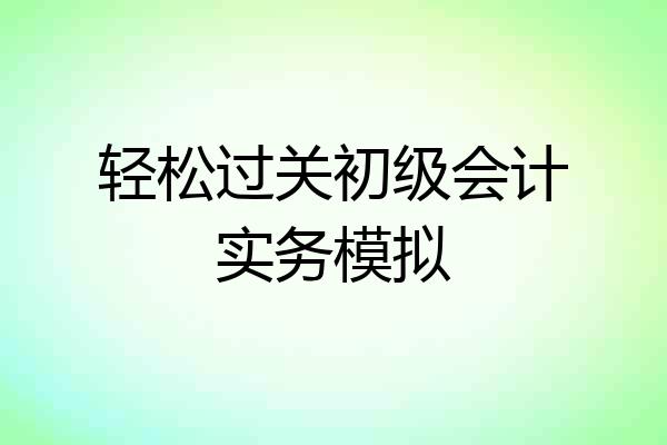 轻松过关初级会计实务模拟