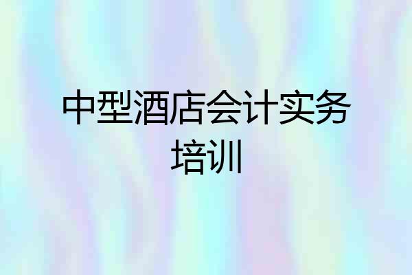 中型酒店会计实务培训