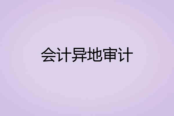 会计异地审计