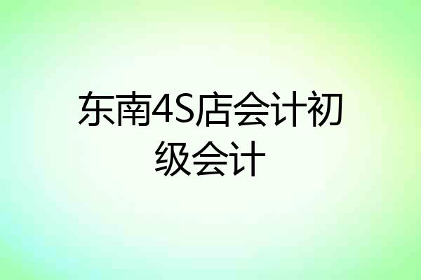 东南4S店会计初级会计