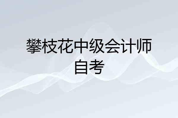 攀枝花中级会计师自考
