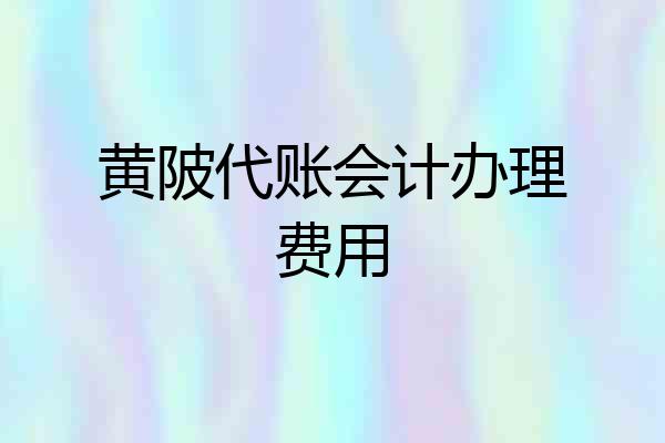 黄陂代账会计办理费用