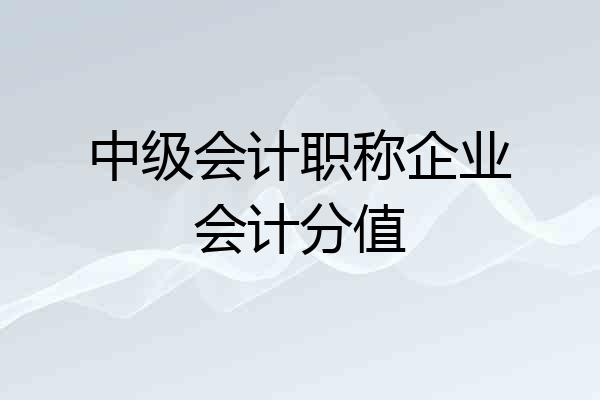中级会计职称企业会计分值