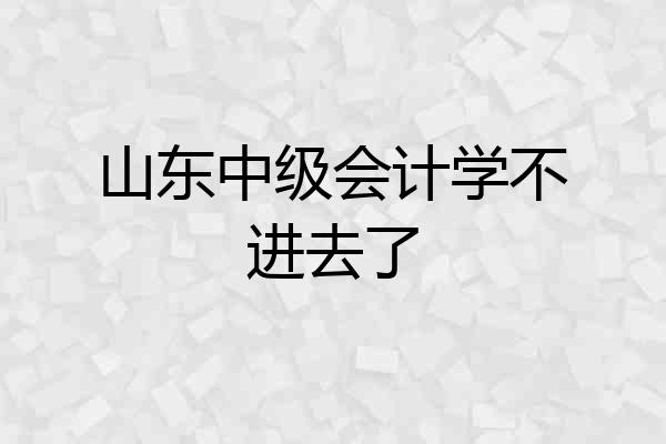 山东中级会计学不进去了
