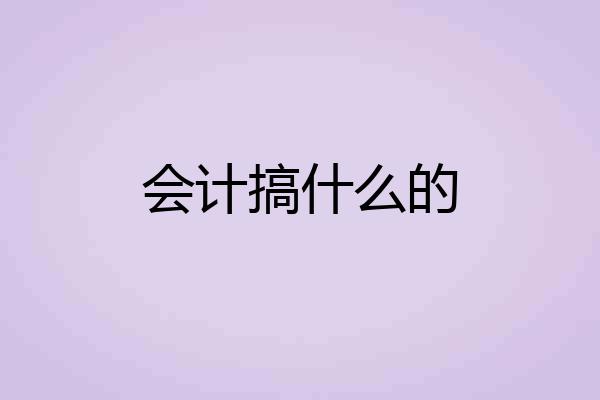 会计搞什么的