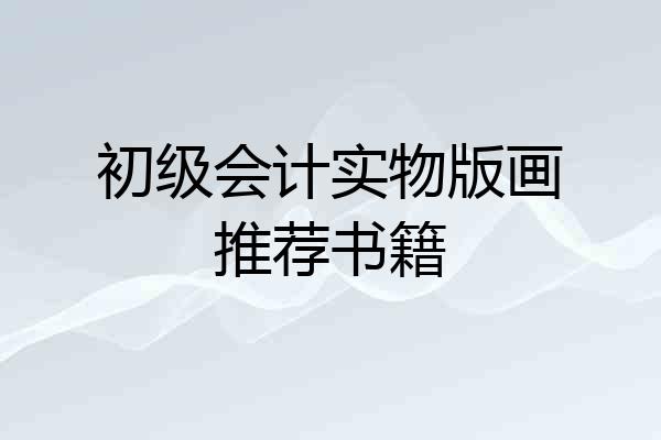 初级会计实物版画推荐书籍