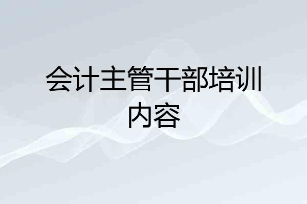 会计主管干部培训内容