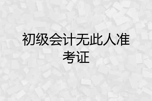 初级会计无此人准考证