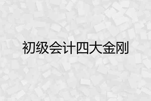初级会计四大金刚