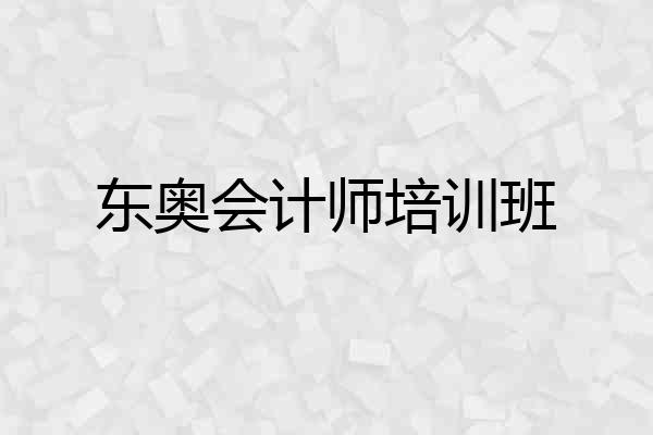 东奥会计师培训班