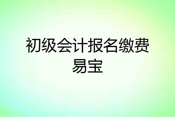 初级会计报名缴费易宝