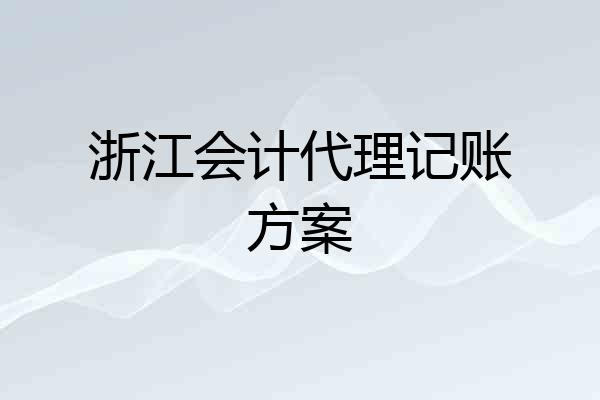 浙江会计代理记账方案