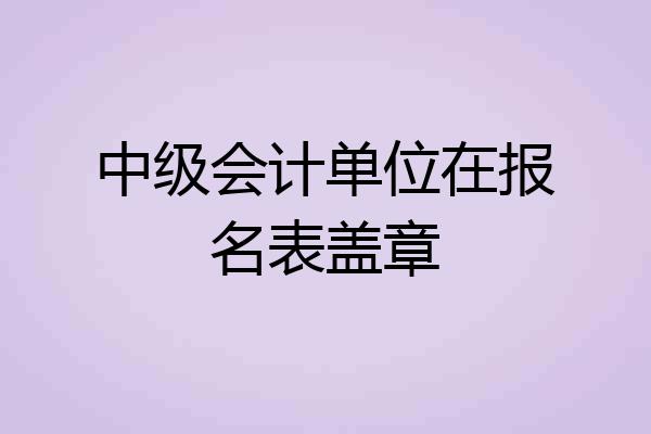 中级会计单位在报名表盖章