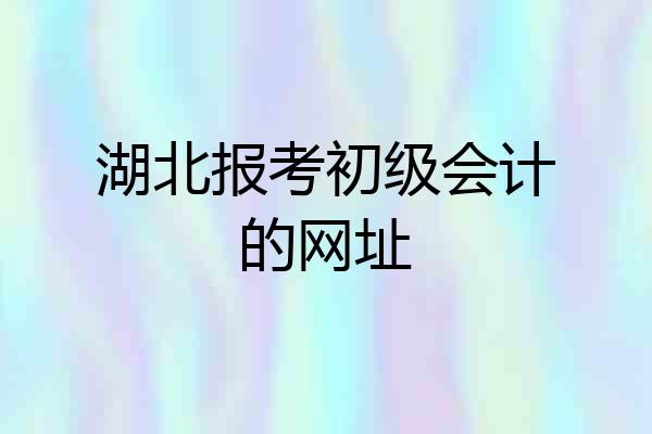 湖北报考初级会计的网址